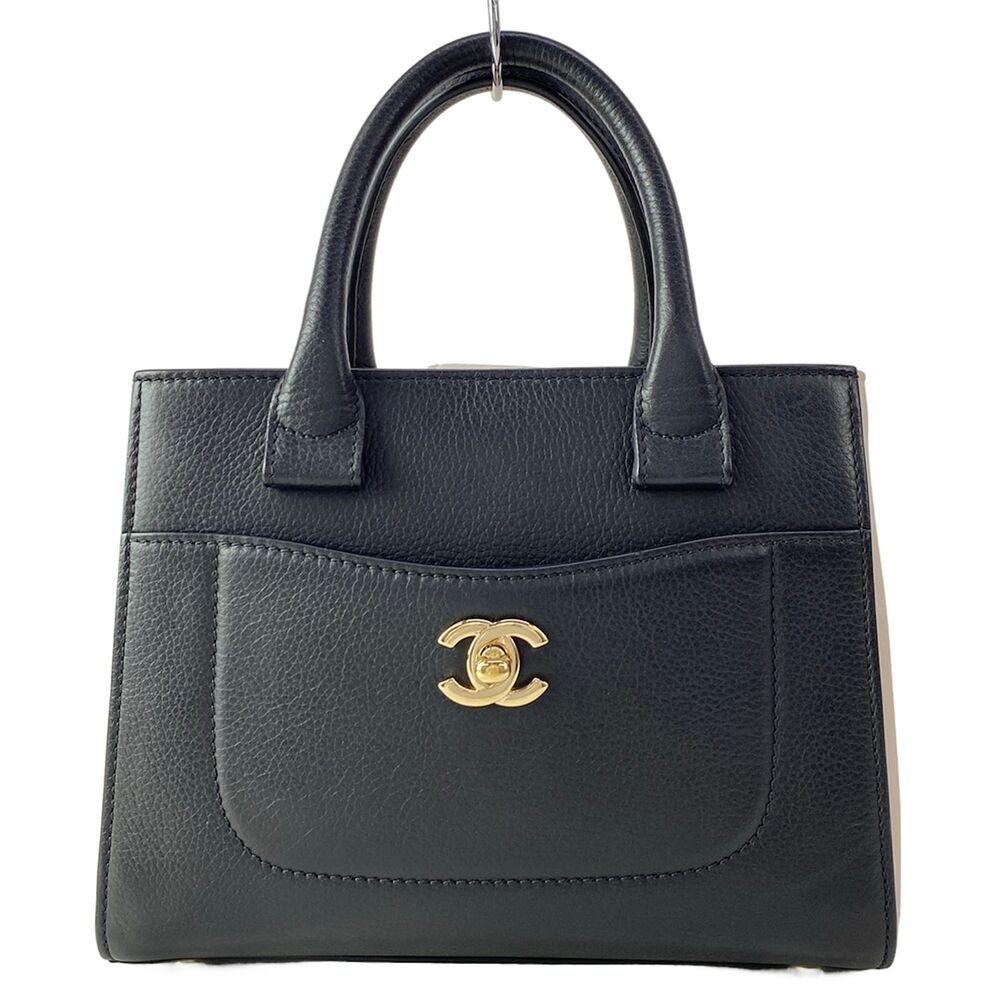 Chanel Neo Executive Small Shopping Handbag A69929 Black White